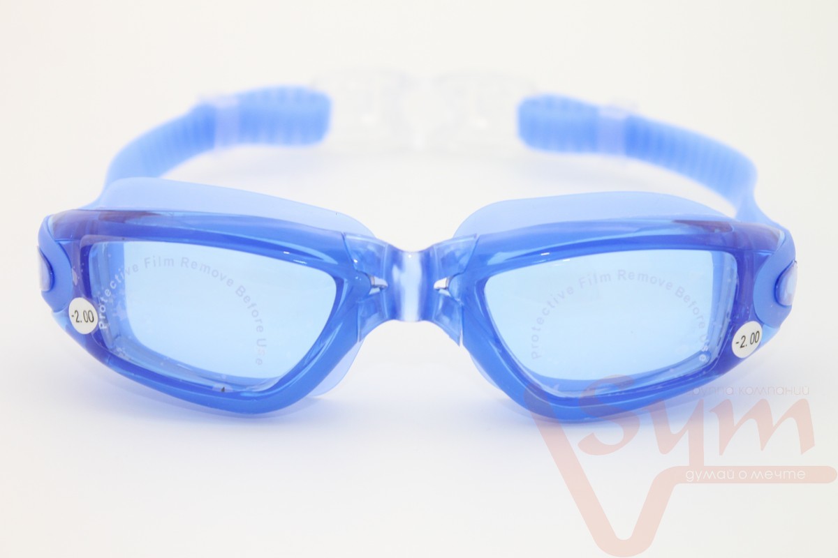 Гот.Очки Polisi для плавания+футляр P008 OPT-2600 синие